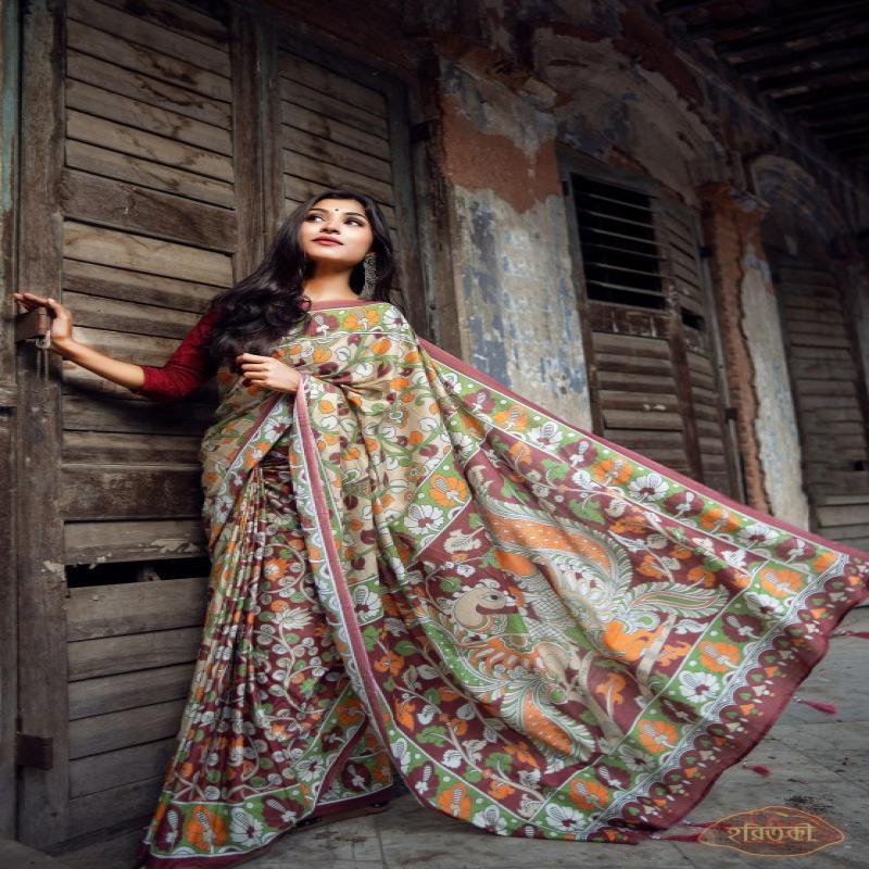 Kalamkari Art-Silk Saree
